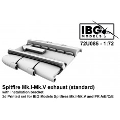 1/72 Spitfire Mk.I-Mk.V and PR Type A/B/C/E Exhaust (standard) with Installation Bracket