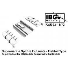 1/72 Supermarine Spitfire Exhausts Fishtail Type 3D Printed Set for IBG kits