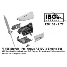 1/72 Fieseler Fi 156 Storch Argus As 10C-3 Engine Set (3D Printed)