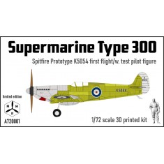 1/72 Spitfire Prototype K5054 Stage 1 First Flight with Test Pilot Figure