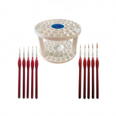 Synthetic Paint Brush Set Holder & Brushes