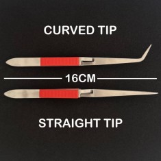 Reverse Action Tweezers: Curved Tip and Straight Tip