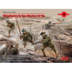1/35 US Infantry in Gas Masks 1918 (4 figures)
