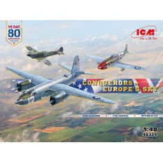 1/48 Conquerors of Europe's Sky: B-26C Marauder, P-51D Mustang, Spitfire Mk XVI