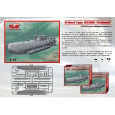 1/72 WWII German Midget Submarine Type XXVIIB U-Boat "Seehund" (Early)