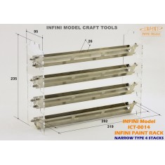 Paint Rack Narrow Type #4 Stacks for Tamiya/Vallejo/MiG/AK Paints