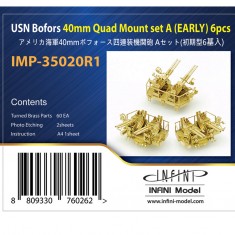 1/350 USN Bofors 40mm Quad Mount set A (early, 6pcs)