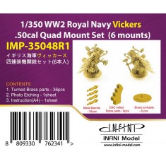 1/350 WWII Royal Navy Vivkers .50 Cal Quad set (6 mounts)