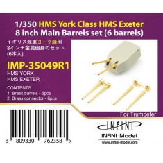 1/350 HMS York Class Exeter 8inch Metal Main Barrels set (6pcs) for Trumpeter kits