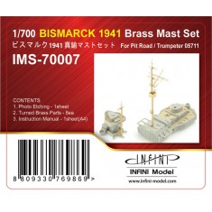 1/700 Bismarck 1941 Brass Mast Set for Pit-Road/Trumpeter kit 05711