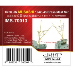 1/700 IJN Musasha 1942-43 Brass Mast Set for Tamiya kit 31114