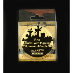1/350 Black Lycra Ship Rigging 70 Denier #Fine (diameter 0.091mm, Length: 45m/145ft)