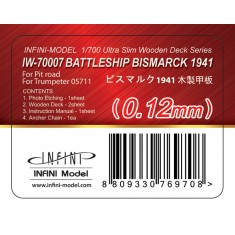 1/700 Bismarck Wooden Deck for Pit-Road/Trumpeter kit 05711