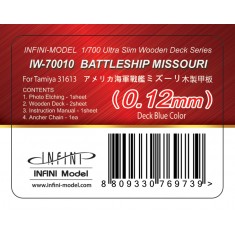 1/700 USS Missouri (Deck Blue) Wooden Deck for Tamiya kit 31613