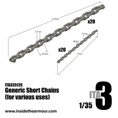 1/35 1/48 Generic Short Chains (40pcs, 3D Printed)