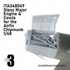 1/48 Gipsy Major Engine and Cowls for Airfix T.10 Chipmunk