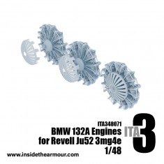 1/48 Ju 52/3mg4e BMW 132A Engines for Revell kit (3pcs, 3D Printed)