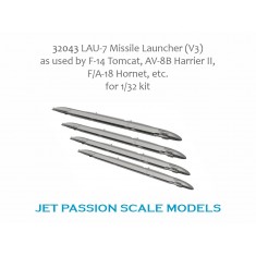 1/32 F-14 Tomcat, F/A-18 Hornet, AV-8B Harrier II LAU-7 Sidewinder Rails V3 (4pcs)