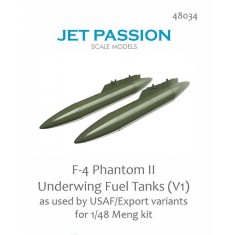 1/48 USAF F-4 Phantom Underwing Fuel Tanks Export (2pcs) for Meng kits