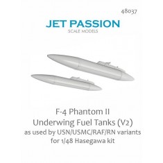 1/48 USN/USMC/RAF/RN F-4 Phantom Underwing Fuel Tanks (2pcs) for Hasegawa kits