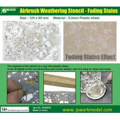 Airbrush Weathering Stencil - Fading Stains (125mm x 95mm)
