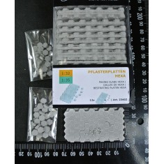 1/32, 1/35 Paver Plates Hexa (69 x 38mm) w/Loose Pavers (12pcs)