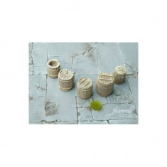 1/32, 1/35 Old Wooden Boxes #Light (10pcs)