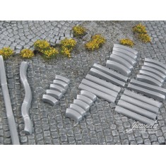 1/32, 1/35 Curbs Add On (Curves/Lowering) 3 Sets