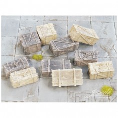 1/45 1/50 Old Wood Boxes #Large #Light (5pcs) #Dark (5pcs)