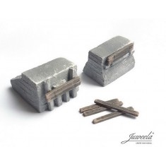 1/87 (HO scale) Buffer Stop Concrete w/Thresholds (2x)