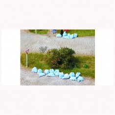 1/87 (HO scale) Bags (Garbage/Transport, Blue 100x)