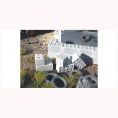 1/87 Concrete Blocks With Nubs (40x 8 nubs + 20x 4 nubs)