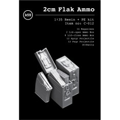 1/35 2cm Flak Ammo set (incl. Magazines, Ammo Boxes, Projectiles & Shells)