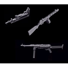 1/35 WWII Sub Machine Gun Set: PPSH & MP40 w/Shoulder Stocks & Vehicle Mount