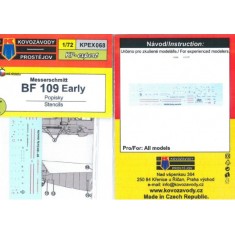1/72 Messerschmitt Bf 109 Early Stencils Decal