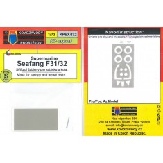 1/72 Supermarine Seafang F.31/32 Mask for Canopy and Wheels for AZ Model