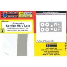 1/72 Spitfire Mk.V Late Canopy and Wheels Mask for Kovozavody kit