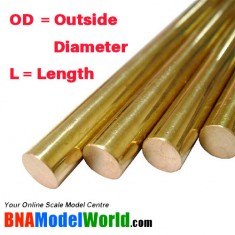 Round Brass Rod - OD: 1.19mm, L: 304.8mm (4pcs)
