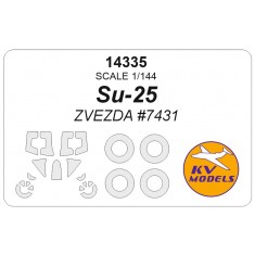 1/144 RU Su-25 Canopies and Wheels Masks for Zvezda #7431