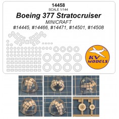 1/144 US Boeing 377 Stratocruiser Canopies and Wheels Masks for Minicraft kits