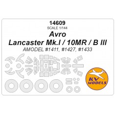 1/144 Avro Lancaster Mk.I/10MR/B III Masking w/Wheels Mask for A-Model 1411/1427/1433