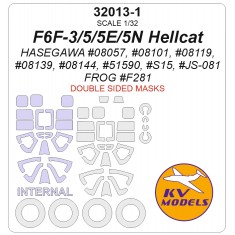 1/32 F6F Hellcat Double-Sided Mask Set (Wheels Mask Incl.) for Hasegawa/Frog Kits