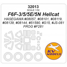 1/32 F6F Hellcat Mask Set (Wheels Mask Incl.) for Hasegawa/Frog Kits