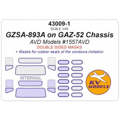 1/43 Van GZSA-893A on GAZ-52 Chassis Masks for AVD Models #1557AVD [Double-sided]