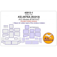 1/43 KS-3575A Crane on Kamaz-53213 Chassis Masks for AVD Models #1597AVD [Double-sided]