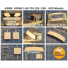 1/43 Truck Crane AK-75V Mask Set for AVD Models Kits