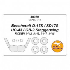 1/48 Beechcraft D-17S/SD17S/UC-43/GB-2 Staggerwing Masking for Roden #442, #446-448