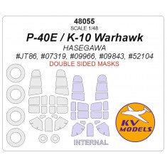 1/48 P-40E/K-10 Warhawk Masking for Hasegawa #JT86, #07319, #09966, #09843, #52104