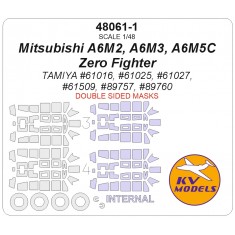 1/48 Mitsubishi A6M5C Masks for Tamiya #61027 [Double-sided] (canopies and wheels)