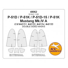 1/48 P-51D/K/D-15/K/Mustang Mk.IV A Masking for ICM #48151, #48153-155